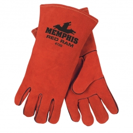 Memphis 4720 Red Ram Premium Side Cowhide Leather Welders Gloves - Size XL Only