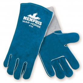 Memphis 4730 War Horse Side Leather Welders Gloves - Foam Lining - Wing Thumb