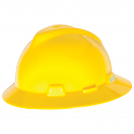 MSA V-Gard GOLD Full Brim Safety Hard Hat "NEW" One Touch Suspension FAST SHIP 