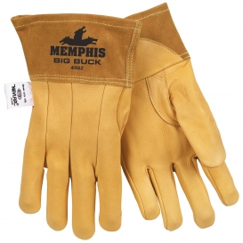 Memphis 4982 Big Buck Premium Grain Deerskin Leather MIG/TIG Welders Gloves - Yellow
