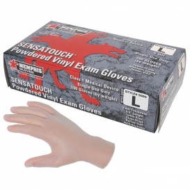 Memphis 5000 Sensatouch Disposable Vinyl Exam Gloves - 5 Mil - Powdered - Clear
