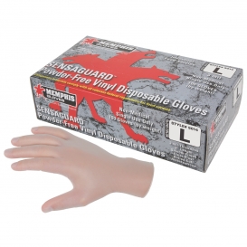 Memphis 5014 SensaGuard Disposable Vinyl Industrial Grade Gloves - 3 Mil - Powder Free - Clear