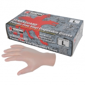 Memphis 5015 SensaGuard Disposable Vinyl Industrial Grade Gloves - 5 Mil - Powder Free - Clear