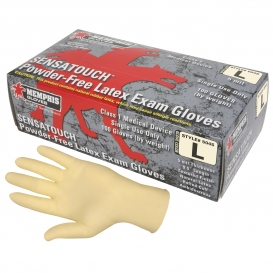 Memphis 5045 SensaTouch Disposable Latex Exam Gloves - 5 Mil - Powder Free - White
