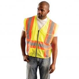 OK-1 5050505 Type R Class 2 Classic Mesh Two-Tone Vest - Yellow/Lime