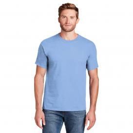 Hanes 5180 Beefy-T 100% Cotton T-Shirt - Light Blue