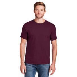 Hanes 5180 Beefy-T 100% Cotton T-Shirt - Maroon