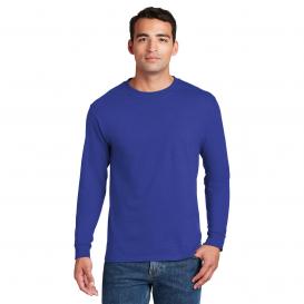 Hanes 5186 Beefy-T Cotton Long Sleeve T-Shirt - Deep Royal