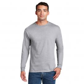 Hanes 5186 Beefy-T Cotton Long Sleeve T-Shirt - Light Steel