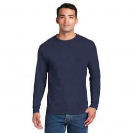 Hanes 5186 Beefy-T Cotton Long Sleeve T-Shirt - Navy