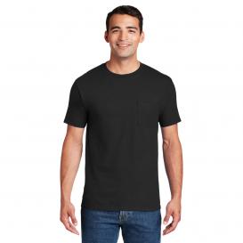 Hanes 5190 Beefy-T Cotton T-Shirt with Pocket - Black
