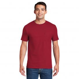 Hanes 5190 Beefy-T Cotton T-Shirt with Pocket - Deep Red