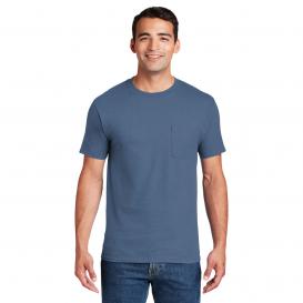 Hanes 5190 Beefy-T Cotton T-Shirt with Pocket - Denim Blue