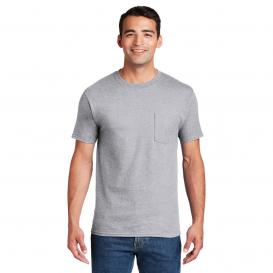 Hanes 5190 Beefy-T Cotton T-Shirt with Pocket - Light Steel