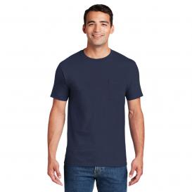 Hanes 5190 Beefy-T Cotton T-Shirt with Pocket - Navy
