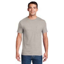 Hanes 5190 Beefy-T Cotton T-Shirt with Pocket - Sand