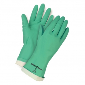 Memphis 5319 Nitri-Chem Unsupported Nitrile Gloves - 15 mil - Flock Lined - Green