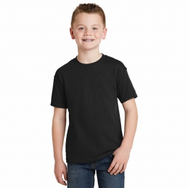 Hanes 5370 Youth EcoSmart 50/50 Cotton/Polyester T-Shirt - Black