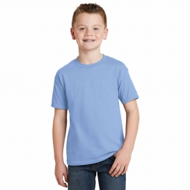 Hanes 5370 Youth EcoSmart 50/50 Cotton/Polyester T-Shirt - Light Blue