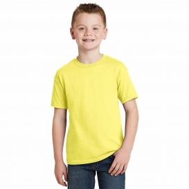 Hanes 5370 Youth EcoSmart Cotton/Polyester T-Shirt - Yellow