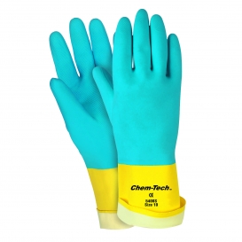 Memphis 5409S Chem-Tech Neoprene Over Latex Gloves - 28 mil - Straight Cuff
