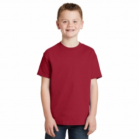 Hanes 5450 Youth Tagless Cotton T-Shirt - Deep Red
