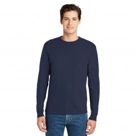 Hanes 5586 Authentic 100% Cotton Long Sleeve T-Shirt - Navy
