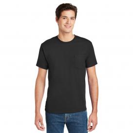 Hanes 5590 Authentic 100% Cotton T-Shirt with Pocket - Black