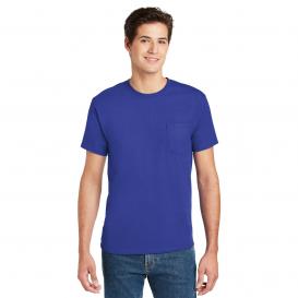Hanes 5590 Authentic 100% Cotton T-Shirt with Pocket - Deep Royal