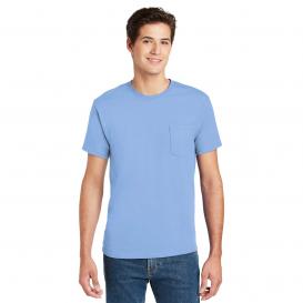 Hanes 5590 Authentic 100% Cotton T-Shirt with Pocket - Light Blue