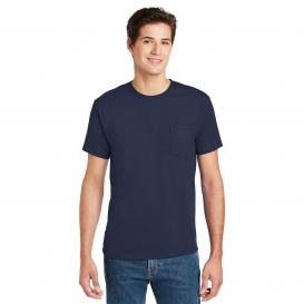 Hanes 5590 Authentic 100% Cotton T-Shirt with Pocket - Navy
