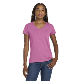 Gildan 5V00L Ladies Heavy Cotton V-Neck T-Shirt - Azalea