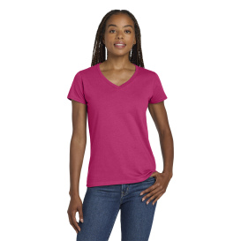 Gildan 5V00L Ladies Heavy Cotton V-Neck T-Shirt - Heliconia
