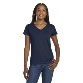 Gildan 5V00L Ladies Heavy Cotton V-Neck T-Shirt - Navy