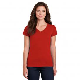 Gildan 5V00L Ladies Heavy Cotton V-Neck T-Shirt - Red