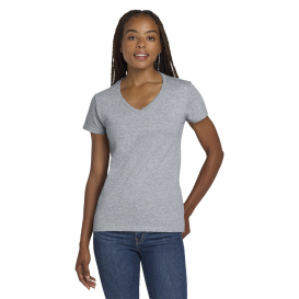 Gildan 5V00L Ladies Heavy Cotton/Polyester V-Neck T-Shirt - Sport Grey