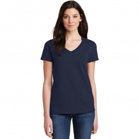 Gildan 5V00L Ladies Heavy Cotton V-Neck T-Shirt - Navy