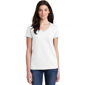 Gildan 5V00L Ladies Heavy Cotton V-Neck T-Shirt - White