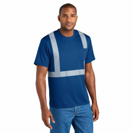 CornerStone CS206 Enhanced Visibility Segmented Tape Tee - Royal