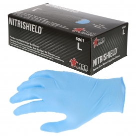 MCR Safety 6001 DuraShield Disposable Nitrile Industrial Grade Gloves - 4 mil - Powder Free - Blue