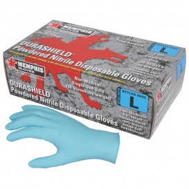 Memphis 6002 DuraShield Disposable Nitrile Industrial Grade Gloves - 4 mil - Powdered - Blue