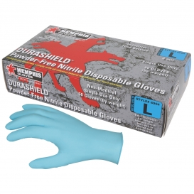 Memphis 6004 DuraShield Nitrile Industrial/Food Grade Disposable Gloves - 8 mil - Powder Free - Blue
