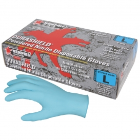 Memphis 6005 DuraShield Disposable Nitrile Industrial Grade Gloves - 8 mil - Powdered - Blue