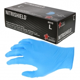 MCR Safety 6015 NitriShield Disposable Industrial Grade Nitrile Gloves - 4 mil - Powder Free - Blue