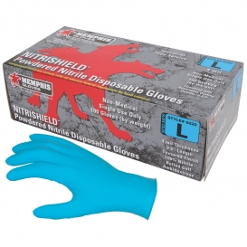 Memphis 6020 NitriShield Disposable Nitrile Industrial Grade Gloves - 4 mil - Powdered - Blue