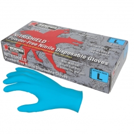 MCR Safety 6032 NitriShield Disposable Industrial Grade Nitrile Gloves - 8 mil - Powder Free - Blue
