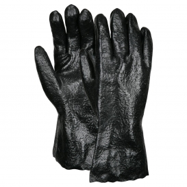 MCR Safety 6212R Single Dipped Rough PVC Coated Gloves - Interlock Lined