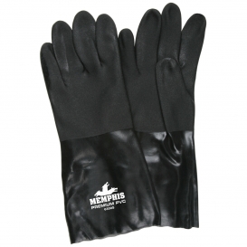 Memphis 6300S Double Dip Sandy PVC Gloves - Interlock Lined - 14\\\