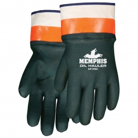 Memphis 6410SC Oil Hauler Double Dipped PVC Gloves - Safety Cuff - Green