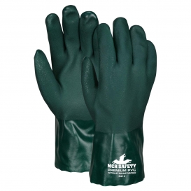 MCR Safety 6412 Premium Double Dipped PVC Gloves - Nitrile Reinforced - Jersey Lined